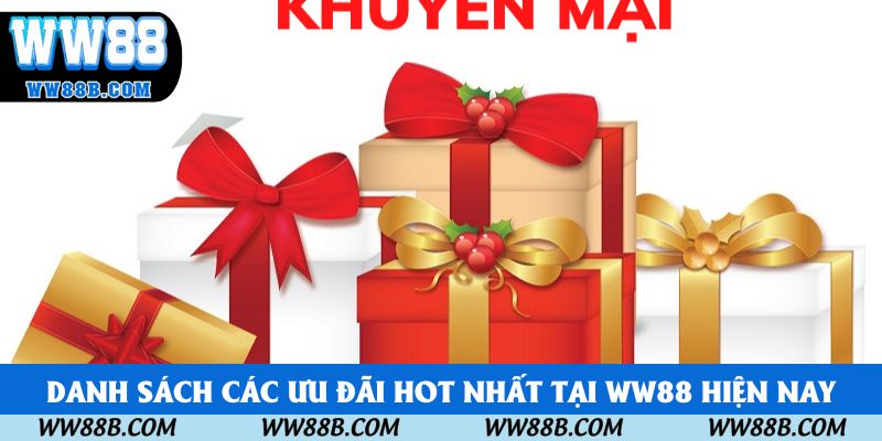 Danh sách các ưu đãi hot nhất tại WW88 hiện nay