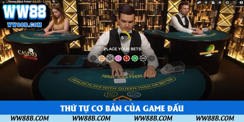Thứ tự thi đấu cơ bản của một game Xì Tố